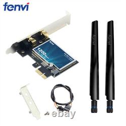 100pcs AC1200 PCIE WiFi Card 2.4G/5G 802.11ac BT 4.0 Network Adapter for Windows