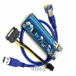100pcs USB3.0 1x to 16x Extender Riser Card Adapter Power Cable PCI-E Express
