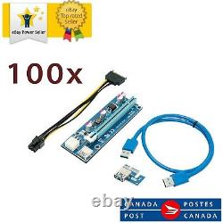 100x Ethereum PCI-E 1x to 16x Powered USB3.0 GPU Riser Extender Adapter Card