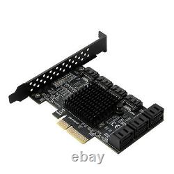 10Ports 6Gbps PCIE 4X to SATA3.0 Expansion Card Adapter for Windows Linux PC