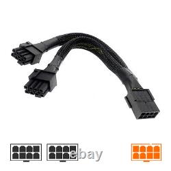 10pk PCIe Power Adapter 8 Pin to Dual 8 Pin (6+2) For Mining Graphic Cards 16AWG