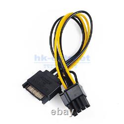 15-pin SATA Male to 8-pin (6+2) GPU Graphic Card Power Adapter Cable PCI-E Lot