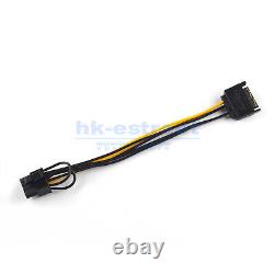 15-pin SATA Male to 8-pin (6+2) GPU Graphic Card Power Adapter Cable PCI-E Lot