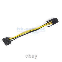 15-pin SATA Male to 8-pin (6+2) GPU Graphic Card Power Adapter Cable PCI-E Lot