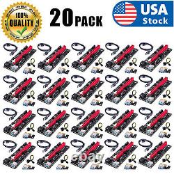 20PACK PCI-E 1x to 16x Powered USB3.0 GPU Riser Extender Adapter Card VER 009s