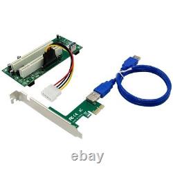 20XPCI Express to Dual PCI Adapter Card PCIe X1 to Router Tow 2 PCI Slot R D6Z4