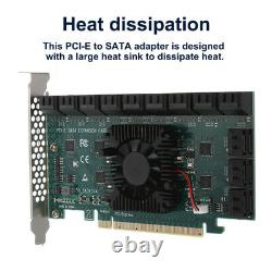 24 Ports PCI-E Expansion Card PCI-E x16 to SATA 3.0 Adapter Converter Extender