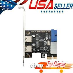 2Port PCI-E to USB 3.0 PCI Express Expansion Card External Adapter Hub 5Gbps