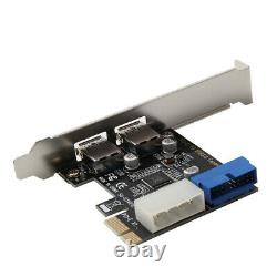 2Port PCI-E to USB 3.0 PCI Express Expansion Card External Adapter Hub 5Gbps