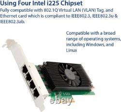 2.5 Gigabit Ethernet PCI-E Network Expansion Card RJ45 LAN Adapter Low Profile