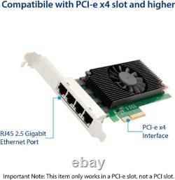 2.5 Gigabit Ethernet PCI-E Network Expansion Card RJ45 LAN Adapter Low Profile