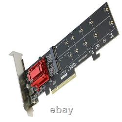 3XDual NVMe PCIe Adapter, M. 2 NVMe SSD to PCI-E 3.1 X8/X16 Card Support M. 2 (M6)