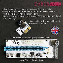 3 x Powered Riser Adapter Card Ver 008S PCI-E 16x to 1x for GPU Mining (UK) ETH