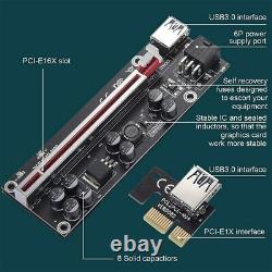 4X(6PCS VER009S Plus PCI-E Riser Card PCI Express 1X to 16X Adapter with USB3C1)