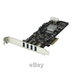 4-Port PCI Express (PCIe) SuperSpeed USB 3.0 Card Adapter with 4 Dedicated 5Gbps