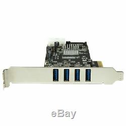 4 Port PCI Express (PCIe) SuperSpeed USB 3.0 Card Adapter with 4 Dedicated 5Gbps C