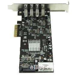 4 Port PCI Express (PCIe) SuperSpeed USB 3.0 Card Adapter with 4 Dedicated 5Gbps C