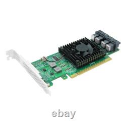 4 Port PCIe 3.0 x16 to U. 2 SFF-8643 NVMe Adapter Expansion Card with Cooling Fan