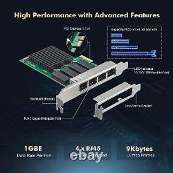 4 Ports 2.5G PCIe Network Adapter, RTL8125B LAN Controller, 2500/1000/100Mbps