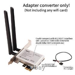 50PCS Desktop PCIe WiFi Adapter for 8260 8265 9260 AX200 AX210 MT7921 M. 2 Card