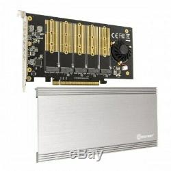 5 Slot M. 2 B-key SATA Controller PCIe 3.0 x16 Adapter Card with Cooling Fan