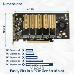 5 Slot M. 2 B-key SATA Controller PCIe 3.0 x16 Adapter Card with Cooling Fan