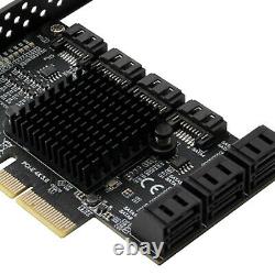 6Gbps PCIE 4X to SATA3.0 Expansion Card Adapter Converter for Windows JMB5xx