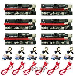 6PCS PCIE Riser 1X to 16X USB 3.0 Graphics Riser Adapter Card For Bitcoin Mining