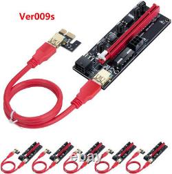 6PCS PCIE Riser 1X to 16X USB 3.0 Graphics Riser Adapter Card For Bitcoin Mining