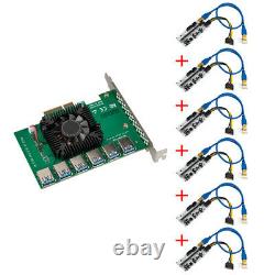 6Port USB3.0 Riser Card with PCI-E 16X Riser Board PCI-E 1X Adapter Card For Miner