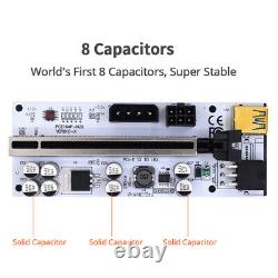 6Port USB3.0 Riser Card with PCI-E 16X Riser Board PCI-E 1X Adapter Card For Miner