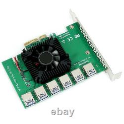 6Port USB3.0 Riser Card with PCI-E 16X Riser Board PCI-E 1X Adapter Card For Miner