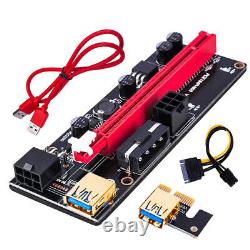 6 PACK PCI-E 1x to 16x Powered USB3.0 GPU Riser Extender Adapter Card VER 009s