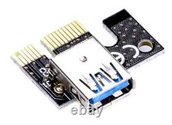6x PCI-E 1x zu 16x Expres Riser Karte USB 3.0 Mining Miner RIG GPU Power Adapter