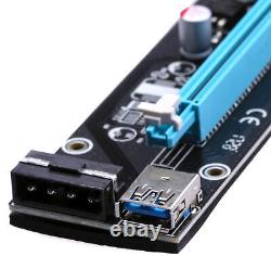 6x PCI-E 1x zu 16x Expres Riser Karte USB 3.0 Mining Miner RIG GPU Power Adapter