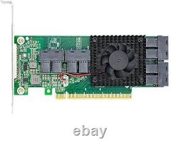 8 Port U. 2 to PCIe x16 SFF-8643 NVMe SSD Adapter with Heatsink