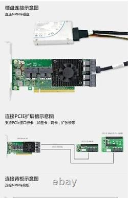 8 Port U. 2 to PCIe x16 SFF-8643 NVMe SSD Adapter with Heatsink