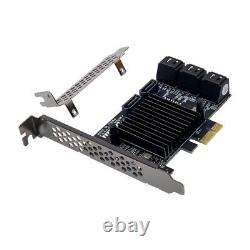 8 Ports to PCIe Expansion Card PCIE X1 Adapter Hard Disk Converter for Computer