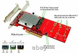 Ableconn PEXM2-130 Dual PCIe NVMe M. 2 SSDs Carrier Adapter Card-PCI Express 3.0
