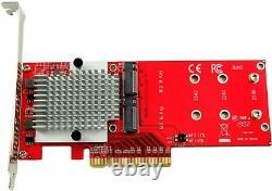 Ableconn PEXM2-130 Dual PCIe NVMe M. 2 SSDs Carrier Adapter Card -PCI Express 3.0