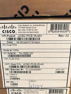 Brand New Cisco UCSC-PCIE-IRJ45 Intel I350 Quad Port 1GB Network Adapter. IBM HP
