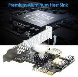 Card Adapter PCI-E1x to 16x Riser 009S 1 to 4 Slot Multiplier 4pcs BTC Miner