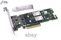 Dell JV70F PCIe Dual M. 2 SSD Adapter Card + 2x 480GB Sata SSD m. 2 Both Brackets