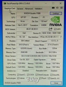 Dell NVIDIA Quadro P600 2GB PCie Video Graphics Card with Mini-DP Adapter