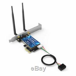 Dual Band AC 600M PCI-E Card Wireless Bluetooth Adapter Dongle Low Profile