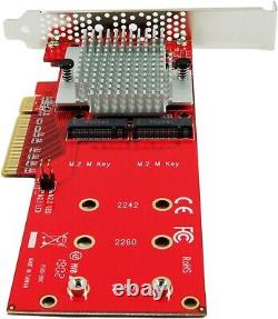 Dual M. 2 PCIe NVMe SSD Adapter Card PCI Express 3.0 x8 / x16 Support 2X M. 2