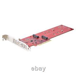 Dual M. 2 PCIe SSD Adapter Card, PCIe x8 / x16 to Dual NVMe or AHCI M. 2 SSDs