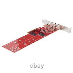 Dual M. 2 PCIe SSD Adapter Card, PCIe x8 / x16 to Dual NVMe or AHCI M. 2 SSDs
