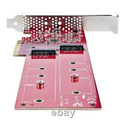 Dual M. 2 PCIe SSD Adapter Card, PCIe x8 / x16 to Dual NVMe or AHCI M. 2 SSDs
