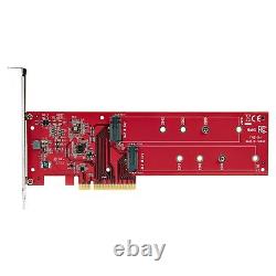 Dual M. 2 PCIe SSD Adapter Card, PCIe x8 / x16 to Dual NVMe or AHCI M. 2 SSDs